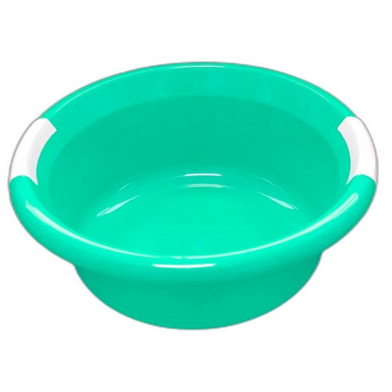 Lighean Rotund cu Manere din Plastic, Capacitate 10,5 L, Culoare Verde
