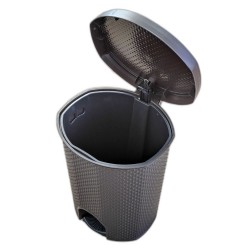 Cos pentru Gunoi cu Pedala, Material Platic, Capacitate 18 L, Culoare Maro