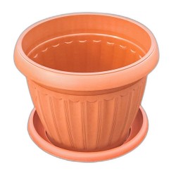 Ghiveci Infinity D230 cu Farfurie, Dimensiune 23x17 cm, Culoare Maro Ghiveci Infinity D230 cu Farfurie, Dimensiune 23x17 cm, Culoare Maro