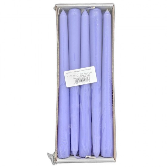 Lumanari Conice, Lungime 24 cm, 10 Buc/Set, Culoare Mov