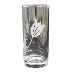 Set 6 Pahare din Sticla cu Model Lalea, Cantitate 270 ml