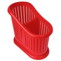 Uscator de Tacamuri cu 2 Compartimente, Material Plastic, Culoare Rosu Uscator de Tacamuri cu 2 Compartimente, Material Plastic, Culoare Rosu
