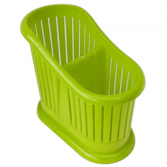 Uscator de Tacamuri cu 2 Compartimente, Material Plastic, Culoare Verde