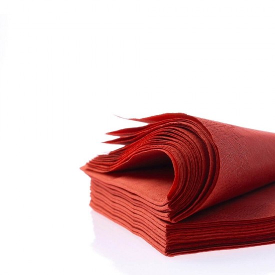 Servetele de Masa Misavan in 2 Straturi, Dimensiune 330x330 mm, 250 Buc/Set, Culoare Burgundy