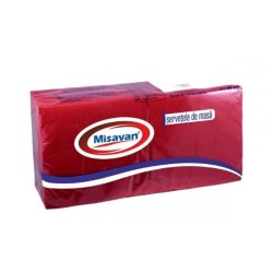 Servetele Laminate Misavan de Masa in 2 Straturi, Dimensiune 330x330 mm, 120 Buc/Set, Culoare Rosu Servetele Laminate Misavan de Masa in 2 Straturi, Dimensiune 330x330 mm, 120 Buc/Set, Culoare Rosu