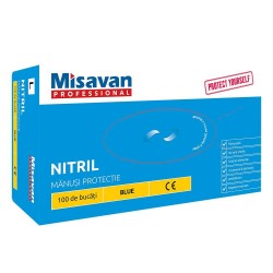 Manusi de Protectie Nitril, 100 Buc/Set, Culoare Albastru, Marimea L Manusi de Protectie Nitril, 100 Buc/Set, Culoare Albastru, Marimea L