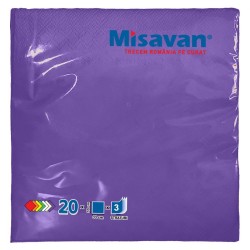 Servetele de Masa Misavan in 3 Straturi, Dimensiune 330x330 mm, 20 Buc/Set, Culoare Lila Servetele de Masa Misavan in 3 Straturi, Dimensiune 330x330 mm, 20 Buc/Set, Culoare Lila