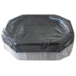 Set 10 Platouri Negre PP + Capac, 1500 CC, Dimensiune 335x250x38 mm