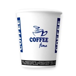 Bax 2000 Pahare din Carton 7 OZ Coffee Time, Carton Alb Printat Albastru