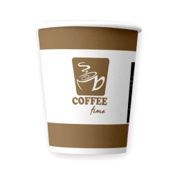 Bax 2000 Pahare din Carton 7 OZ Coffee Time, Carton Alb Printat Maro