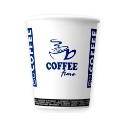 Bax 2000 Pahare din Carton 8 OZ Coffee Time, Carton Alb Printat Albastru