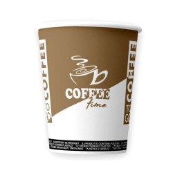 Bax 2000 Pahare din Carton 8 OZ Coffee Time, Carton Alb Printat Maro