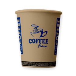 Bax 2000 Pahare din Carton 8 OZ Coffee Time, Carton Kraft Printat Albastru