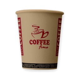 Bax 2000 Pahare din Carton 8 OZ Coffee Time, Carton Kraft Printat Bordeaux
