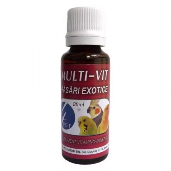 Vitamine pentru Pasari Exotice, 4 Pet Multi-Vit, 30 ml