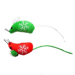 Jucarie 4 Dog pentru Pisici Red Mouse, 2 Buc/Pachet