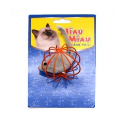 Jucarie Miau Miau HL27 Sfera din Metal cu Soricel