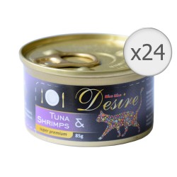 Conserva pentru Pisici Desire cu Ton si Creveti, 24 Buc/Bax x 85 g