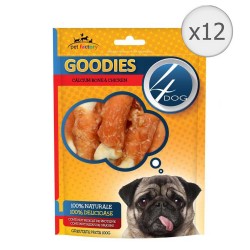 Recompense pentru Caini 4 Dogs Goodies Bone And Chicken, 12 Buc/Bax x 100 g