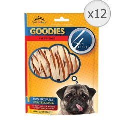Recompense pentru Caini 4 Dogs Goodies Chicken Sandwich Twists, 12 Buc/Bax x 100 g