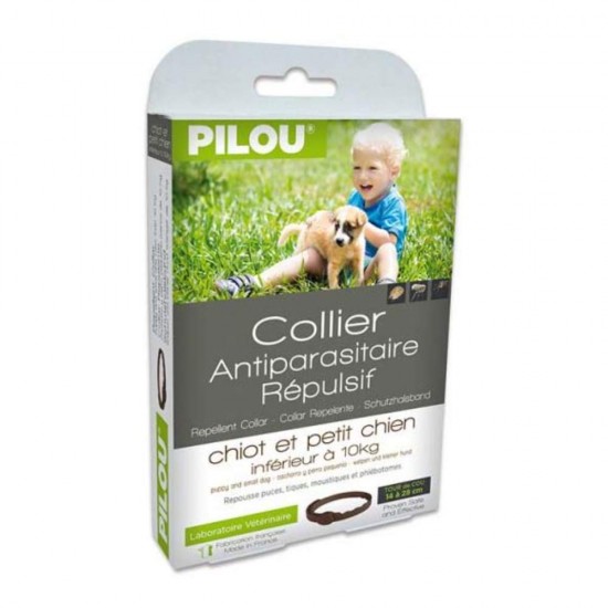 Zgarda Antiparazitara Pilou pentru Caini Junior Talie Mica, 35 cm