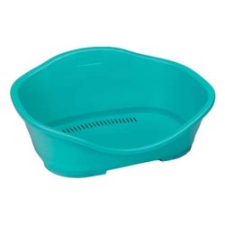 Cos din Plastic pentru Caini Stefanplast Sleeper, Albastru, Dimensiune 68.5x49x27.5 cm