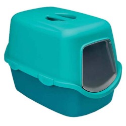 Litiera Acoperita Stefanplast pentru Pisici Cathy Albastru/Verde, Dimensiune 56x40x40 cm