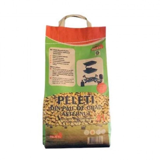 Asternut Peleti din Paie de Grau pentru Rozatoare, Pasari sau Pisici, 8 L