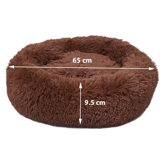 Culcus pentru Caini si Pisici 4 Dog Deluxe Ponchik M, Maro, 65x9.5 cm