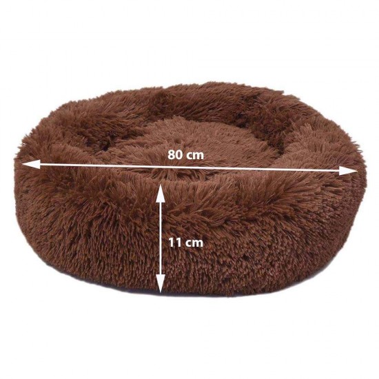 Culcus pentru Caini si Pisici 4 Dog Deluxe Ponchik L, Maro, 80x11 cm