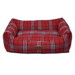 Culcus pentru Caini si Pisici 4 Dog Deluxe Danish M, Rosu, 62x44x22 cm