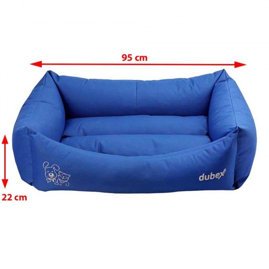 Culcus pentru Caini si Pisici 4 Dog Deluxe Oxford XL, Albastru, 95x70x22 cm
