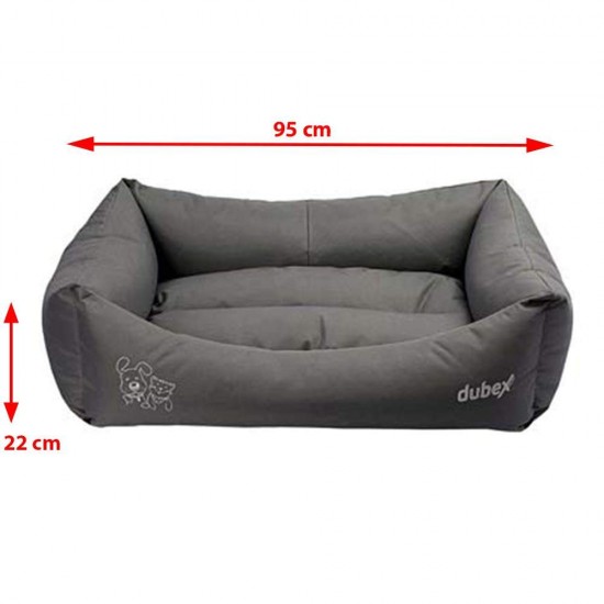 Culcus pentru Caini si Pisici 4 Dog Deluxe Oxford XL, Gri, 95x70x22 cm