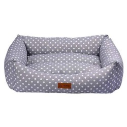 Culcus pentru Caini si Pisici 4 Dog Deluxe Makaron S, Gri, 50x38x19 cm