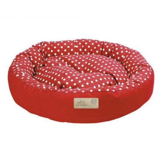 Culcus pentru Caini si Pisici 4 Dog Deluxe Rotund Tarte S, Rosu, 65x15 cm