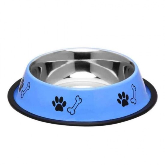 Castron 4 Dog Inox Albastru, Antiderapant, 190 ml, 10 cm