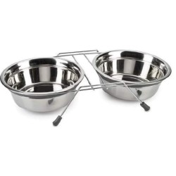 Set 2 Buc, Castron 4 Dog Inox, 2 x 950 ml