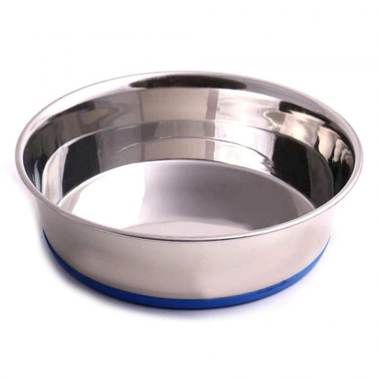 Castron 4Dog Inox, Baza Albastra, 500 ml, 13 cm