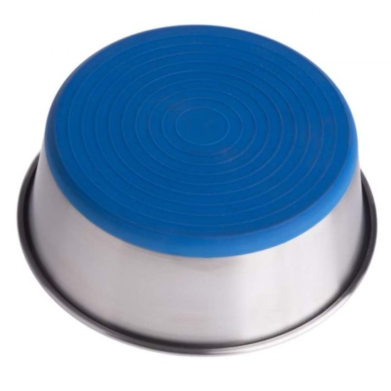 Castron 4Dog Inox, Baza Albastra, 500 ml, 13 cm