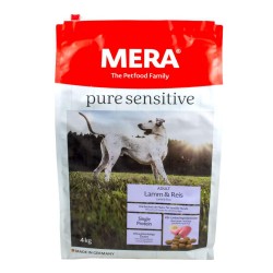 Hrana pentru Caini Mera Pure Sensitive Adult, Miel & Orez, 4 kg