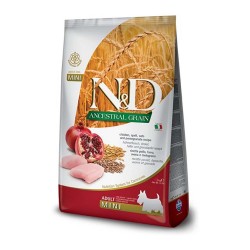 Hrana Uscata Farmina pentru Caini N&D Ancestral Adult Mini cu Pui, Alac, Ovaz si Rodie, 7 kg