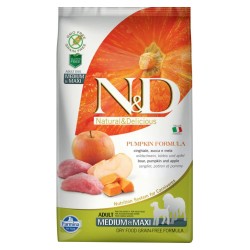 Hrana Uscata Farmina pentru Caini N&D Pumpkin Adult Mediu sau Maxi cu Mistret si Mar, 12 kg