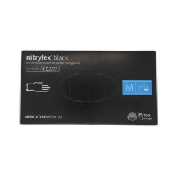 Manusi pentru Examinare Nitrylex din Nitril, 100 Buc/Cutie, Nepudrate, Marimea M, Culoare Negru