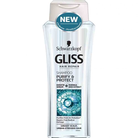 Sampon Gliss Purify & Protect pentru Par Agresat de Poluarea Urbana, 250 ml