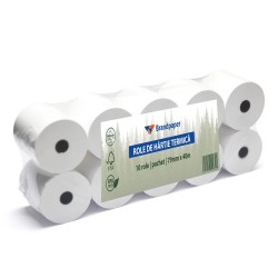 Set 10 Role Termice ROLLIS, 79mm x 40m, Hartie Termica 48 g/m² fara Bisfenol A (BPA), Tub 12 mm Set 10 Role Termice ROLLIS, 79mm x 40m, Hartie Termica 48 g/m² fara Bisfenol A (BPA), Tub 12 mm
