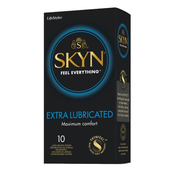 LifeStyles Skyn Prezervativ Non Latex Extra Lubrifiat, 10 Buc/Set