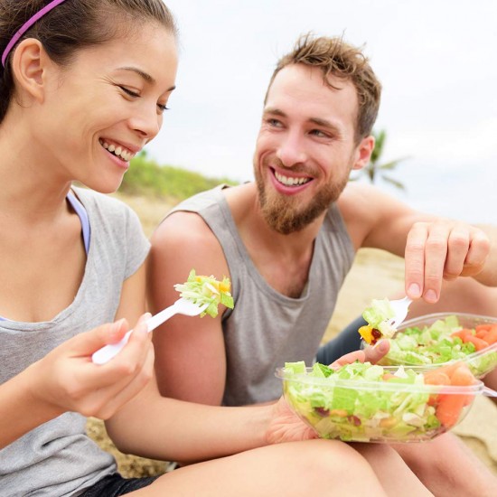 Set Bis Lux, Servetel + Furculita si Cutit Reutilizabile, Ambalate Cate 100 Buc/Set