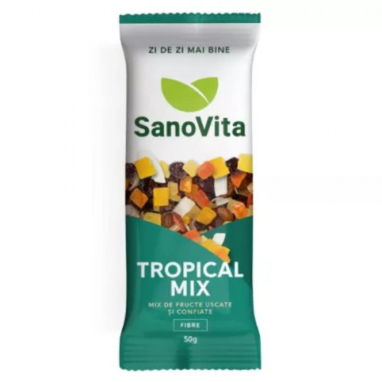 Mix de Fructe Uscate si Confiate Tropical Sano Vita, Cantitate 50 g