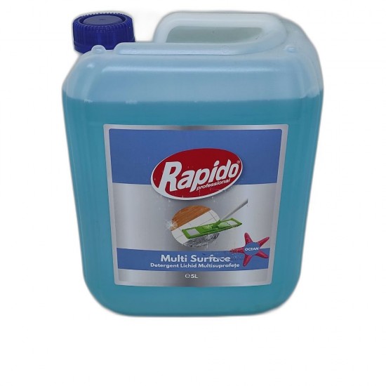 Detergent Pardoseli Rapido Suprafete Multiple cu Parfum de Ocean, Cantitate 5 L