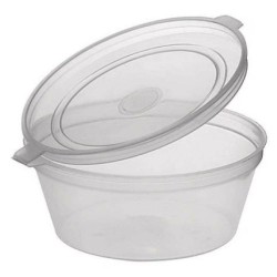 Cupa Sos cu Capac Atasat din PP, 30 ml, 50 Buc/Set Cupa Sos cu Capac Atasat din PP, 30 ml, 50 Buc/Set
